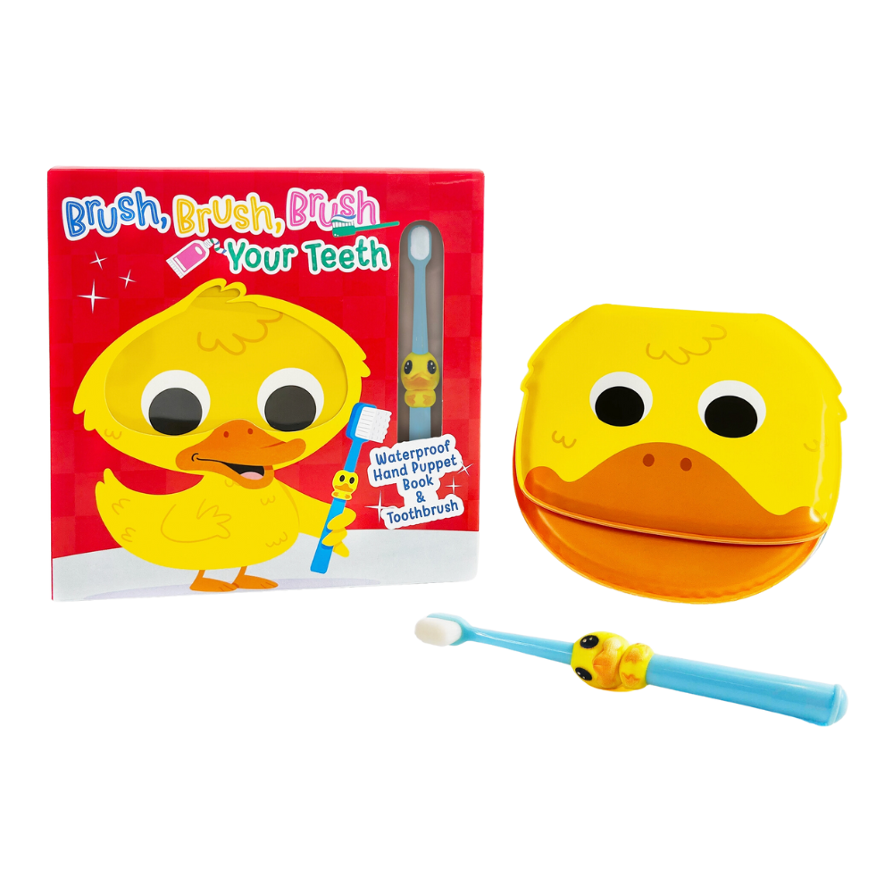 Brush, Brush, Brush Your Teeth - Children's Waterproof Hand Puppet Book and Toothbrush